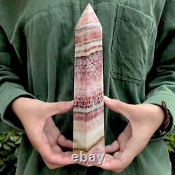 1000g Natural Rhodochrosite Quartz Obelisk Point Crystal Display Specimen