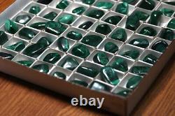 100% Genuine Natural Malachite 1-1.5 From Brazil, 96 Piece Flat