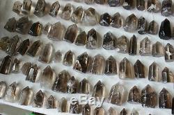 100 Pieces 8.6LB Natural Smokey Quartz Crystal Points Polished Healing Brazil