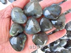 100 Pieces NATURAL Labradorite quartz crystal heart healing