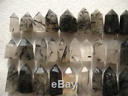 100 Pieces Rare NATURAL black Tourmaline quartz crystal Point healing