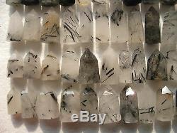 100 Pieces Rare NATURAL black Tourmaline quartz crystal Point healing