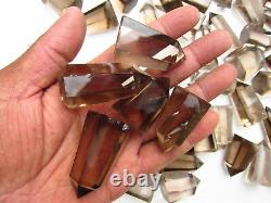 100 pieces NATURAL Smokey quartz crystal double Point healing