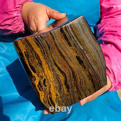 10.18LB Natural tiger's-eye slab quartz freeform crystal piece healing decor