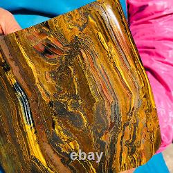 10.18LB Natural tiger's-eye slab quartz freeform crystal piece healing decor