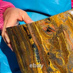 10.18LB Natural tiger's-eye slab quartz freeform crystal piece healing decor