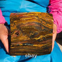 10.18LB Natural tiger's-eye slab quartz freeform crystal piece healing decor