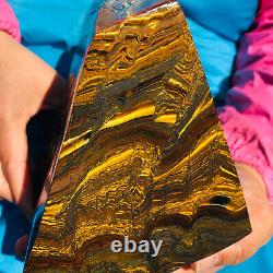 10.18LB Natural tiger's-eye slab quartz freeform crystal piece healing decor