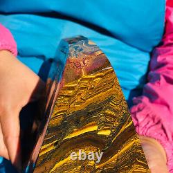 10.18LB Natural tiger's-eye slab quartz freeform crystal piece healing decor