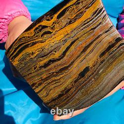 10.18LB Natural tiger's-eye slab quartz freeform crystal piece healing decor