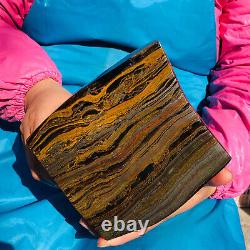 10.18LB Natural tiger's-eye slab quartz freeform crystal piece healing decor