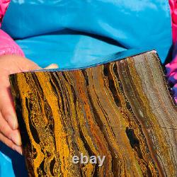 10.18LB Natural tiger's-eye slab quartz freeform crystal piece healing decor