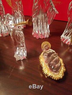 10 Piece Gorham Crystal Nativity Set Donkey Camel Angels Shepherd Wise Man