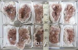10 Piece Pink Amethyst Crystal Geode Flat El Chioque Mine Patagonia Argentina