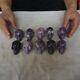 10 Pieces 2.2lb Natural Purple Mica Quartz Crystal Skull Carving Healing Africa