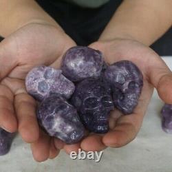 10 Pieces 2.2LB Natural Purple Mica Quartz Crystal Skull Carving Healing Africa