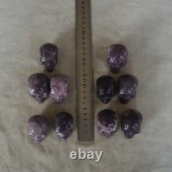 10 Pieces 2.2LB Natural Purple Mica Quartz Crystal Skull Carving Healing Africa