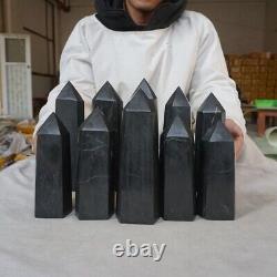 10 Pieces Natural Shungite Protect Radiation Crystal Point Tower Healing Russia