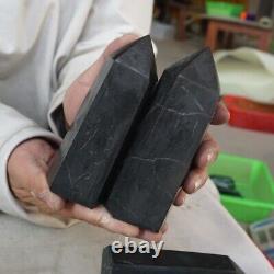 10 Pieces Natural Shungite Protect Radiation Crystal Point Tower Healing Russia