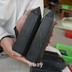 10 Pieces Natural Shungite Protect Radiation Crystal Point Tower Healing Russia