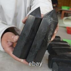 10 Pieces Natural Shungite Protect Radiation Crystal Point Tower Healing Russia