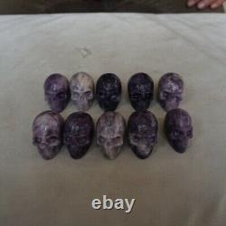10 Pieces Small Natural Purple Mica Lepidolite Crystal Skull Healing Africa
