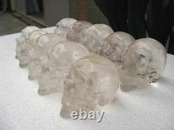 10 pieces AA Carved NATURAL Clear quartz crystal skull healing