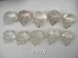 10 pieces AA Carved NATURAL Clear quartz crystal skull healing