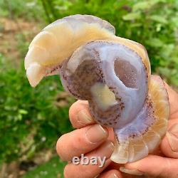 112G Natural and beautiful agate crystal cave heart Druze piece super large