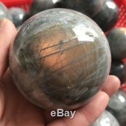 11LB Natural Labradorite Crystal Sphere Quartz Ball Polished Rock 8-10 piece