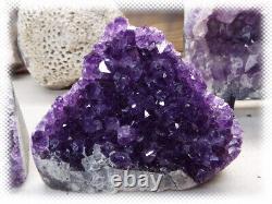 11 Flat Bottom Amethyst Geode Crystal Display Pieces