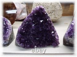 11 Flat Bottom Amethyst Geode Crystal Display Pieces