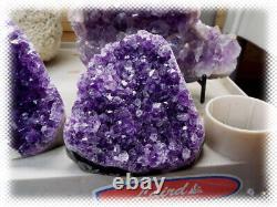 11 Flat Bottom Amethyst Geode Crystal Display Pieces