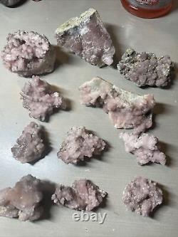 11 Piece Pink Raw Amethyst Crystal Mineral Specimen Wholesale LOT HOT