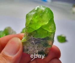11-Pieces Peridot Terminated Natural Crystals Lot 198-Grams @Sopat Mine Pakistan