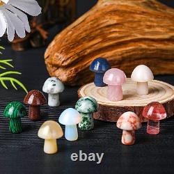 120 Pieces Crystal Mushroom Sculpture Decor Bulks Hand Making Mushroom Crystals