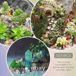 120 Pieces Crystal Mushroom Sculpture Decor Bulks Hand Making Mushroom Crystals