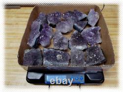 12.5 Pounds Old Stock Amethyst Crystal Cluster Geode Display Pieces Lot