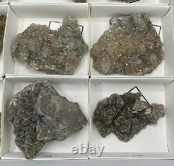 12 Piece High Grade Herkimer Druze Wholesale Flat, Medium Sized Specimens with S