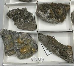 12 Piece High Grade Herkimer Druze Wholesale Flat, Medium Sized Specimens with S