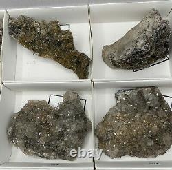 12 Piece High Grade Herkimer Druze Wholesale Flat, Medium Sized Specimens with S