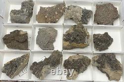 12 Piece High Grade Herkimer Druzy Wholesale Flat, Large Specimens Covered in Mi