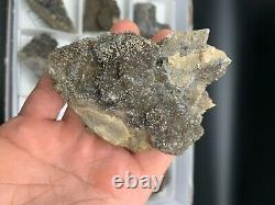 12 Piece High Grade Herkimer Druzy Wholesale Flat, Large Specimens Covered in Mi