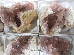 12 Piece Pink Amethyst Crystal Geode Flat El Chioque Mine Patagonia Argentina