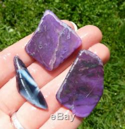 13.1g 3 piece lot Polished SUGILITE Slabs from Kalahari, South Africa 31810