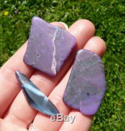 13.1g 3 piece lot Polished SUGILITE Slabs from Kalahari, South Africa 31810