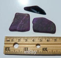 13.1g 3 piece lot Polished SUGILITE Slabs from Kalahari, South Africa 31810