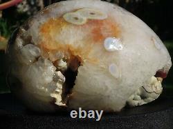 13.2 LB Natural Agate Geode Crystal Quartz Sphere Egg Ball Rare Piece