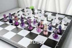 13'' Natural Chess Set Fluorite Chess Pieces Hand Carved Crystal decor gift 1pc