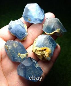 144grams A lovely lot of 6pieces lot superb lustrous blue Celestine crystals